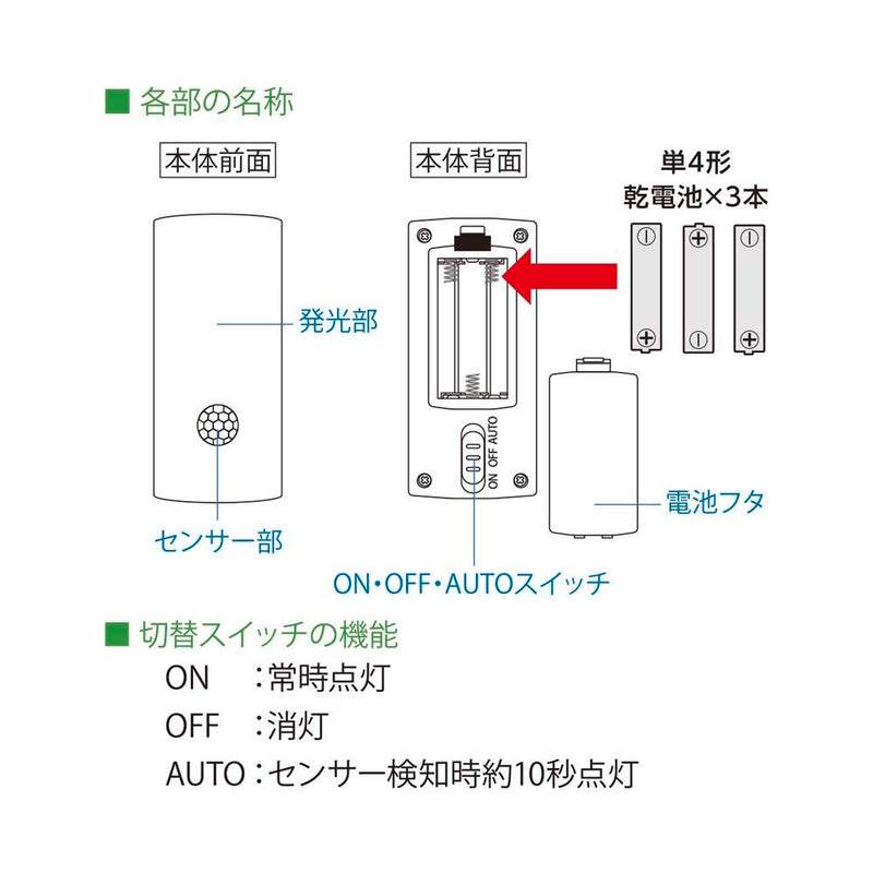 オーム電機 LEDセンサーライト 人感明暗センサー