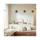 オーム電機 ペンダントライト 木製セード ブラウン