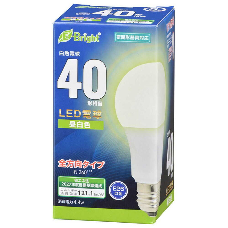 オーム電機 LED電球 E26 40形相当 昼白色