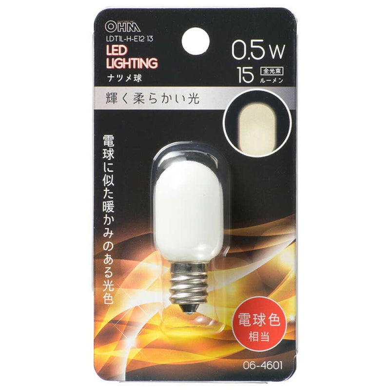 オーム電機 LEDナツメ球装飾用 E12 電球色