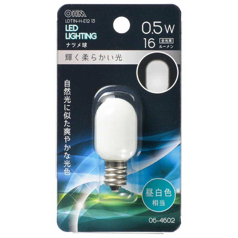 オーム電機 LEDナツメ球装飾用 E12 昼白色