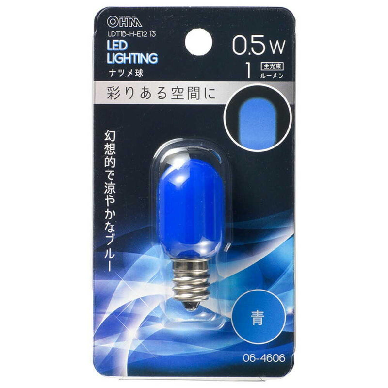 オーム電機 LEDナツメ球装飾用 E12 青色