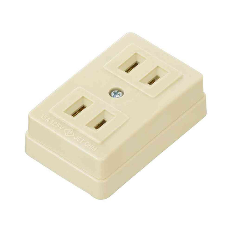 オーム電機 角型2口コンセント