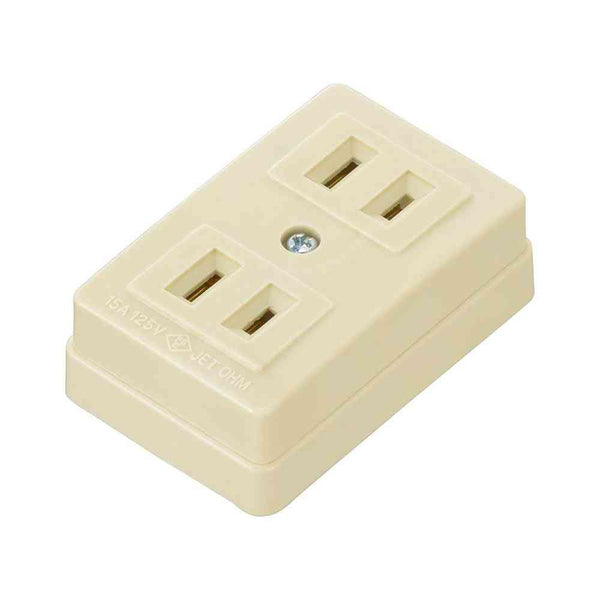 オーム電機 角型2口コンセント