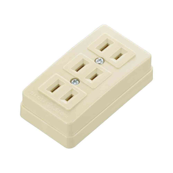 オーム電機 角型3口コンセント