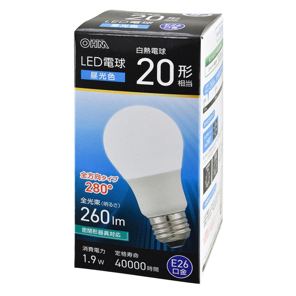 オーム電機 LED電球 E26 20形相当