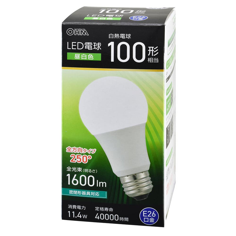 オーム電機 LED電球 E26 100形相当