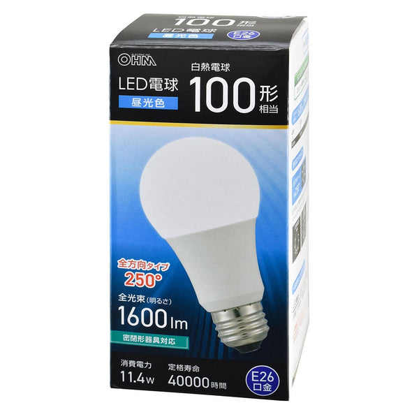 オーム電機 LED電球 E26 100形相当