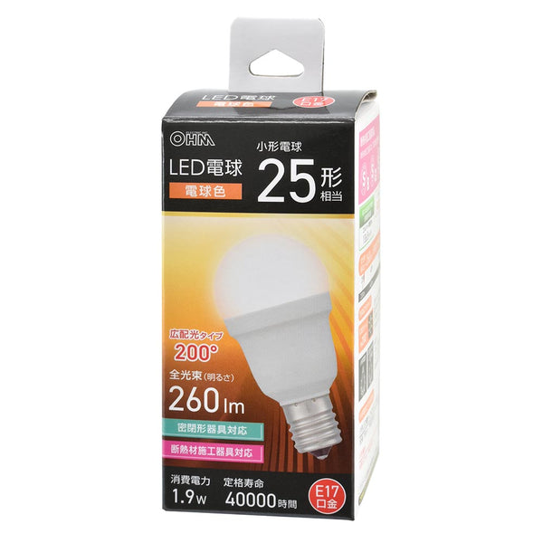 オーム電機 LED電球小形 25形相当