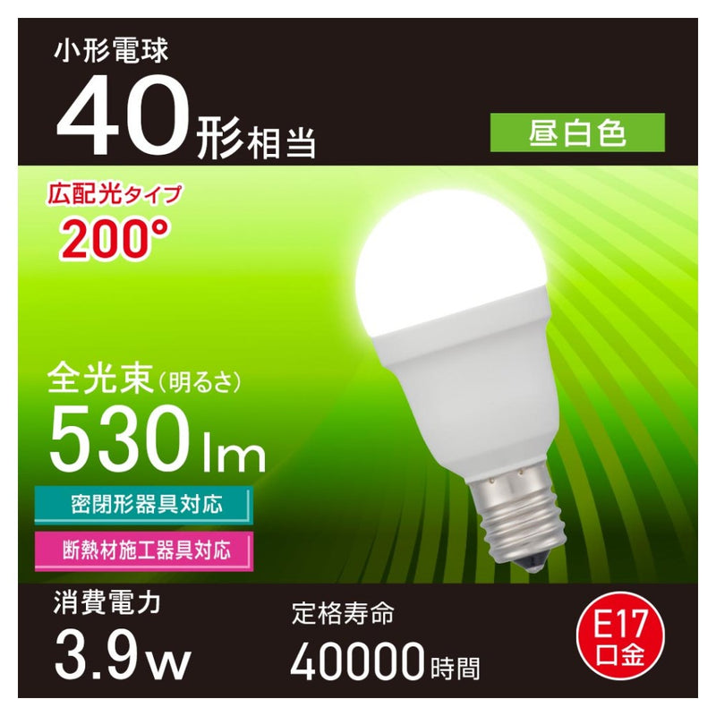 オーム電機 LED電球小形 40形相当