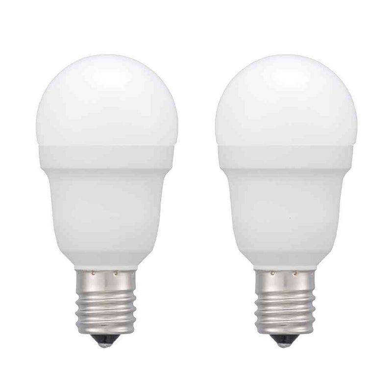 オーム電機 LED電球小形 60形電球色 2個入