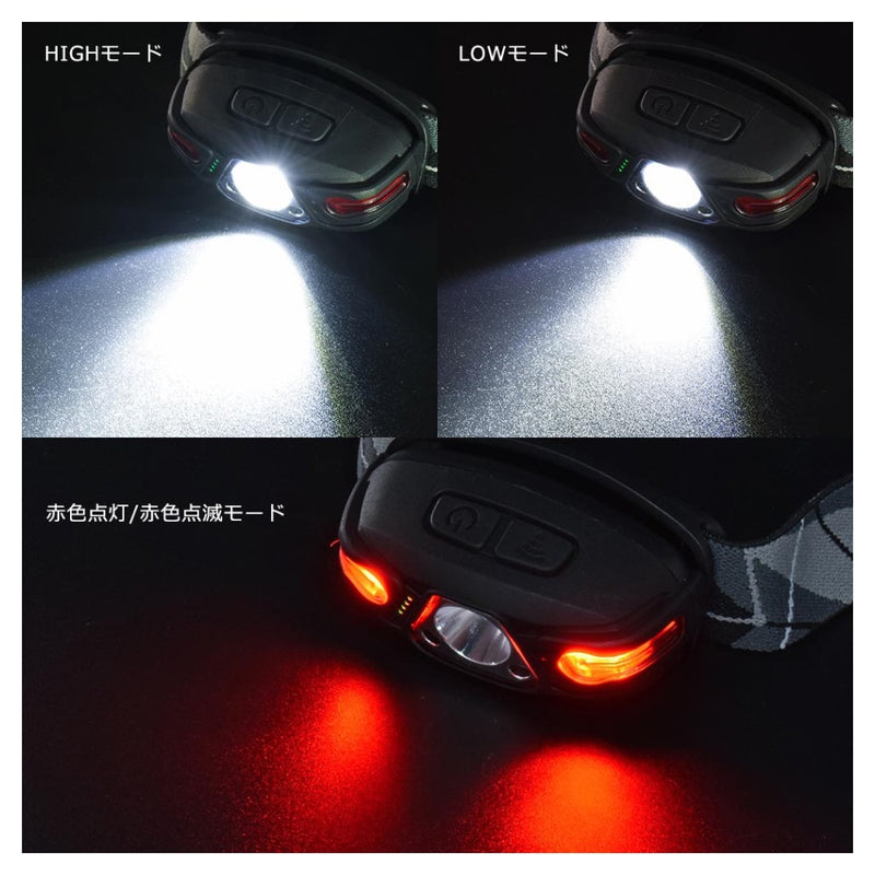 オーム電機 充電式LEDヘッドランプモーションセンサー 350ルーメン