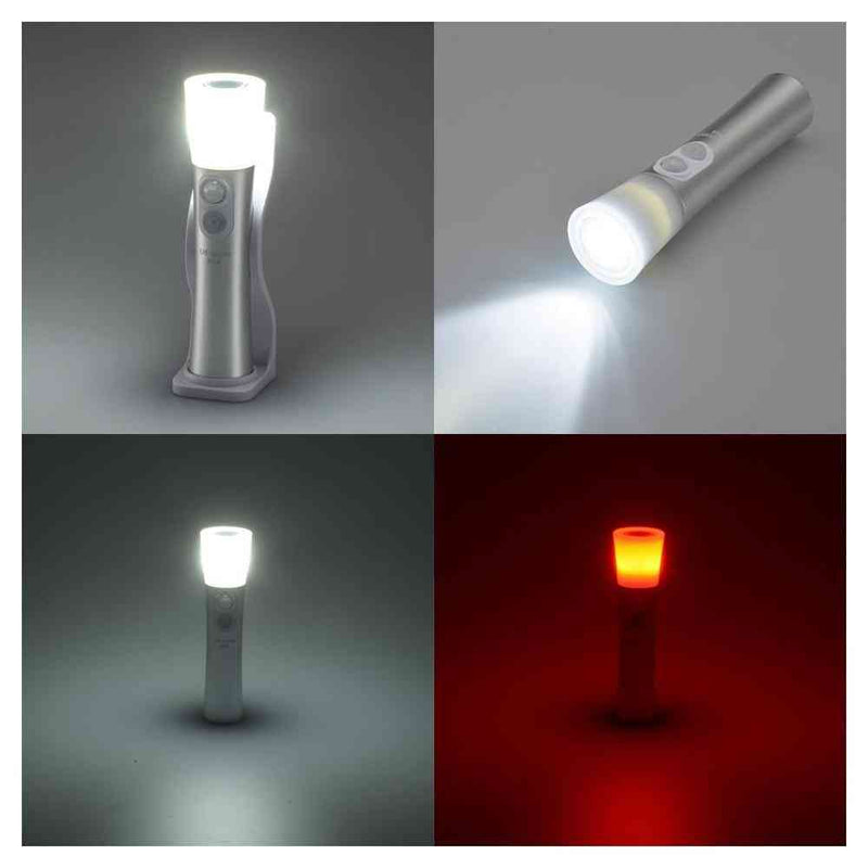 オーム電機 充電式LEDトーチライト＆ランタン 明暗人感センサー付き 1個
