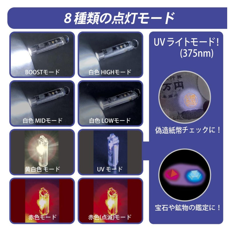 オーム電機 USB充電式LEDミニマルチライト UVライト付属 400ルーメン