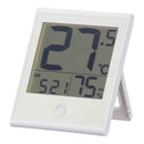 オーム電機 温度が見やすい温湿度計 時計機能付き