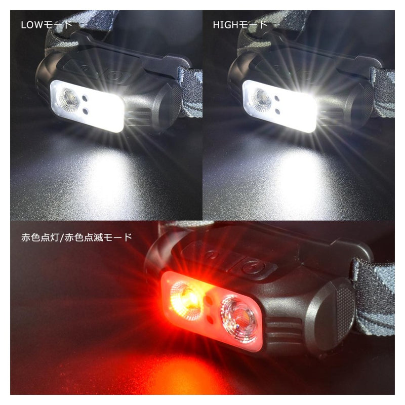 オーム電機 LEDヘッドランプ モーションセンサー 175ルーメン