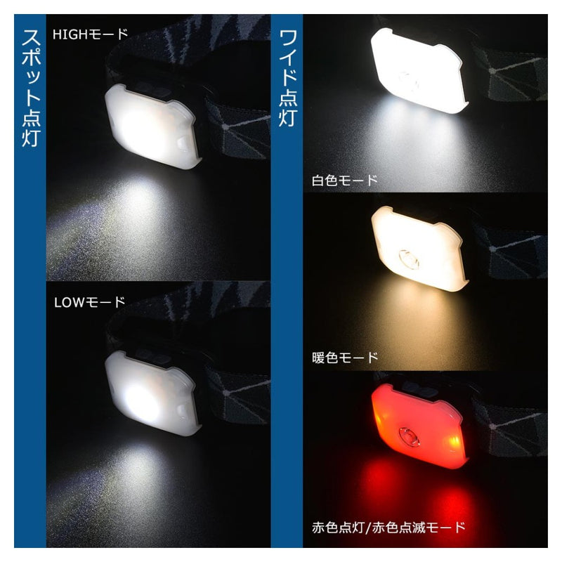 オーム電機 LEDヘッドランプ 面発光 スポット点灯 270ルーメン
