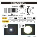 オーム電機 クリップ付きズームライト LHA-PZ48A7