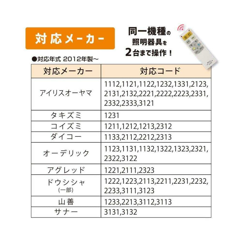 オーム電機 LEDシーリングライト専用照明リモコン調光機能対応