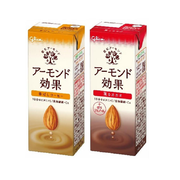 ◆グリコ アーモンド効果 香ばしコーヒー 200ml【12本セット】+薫るカカオ  200ml  【12本セット】