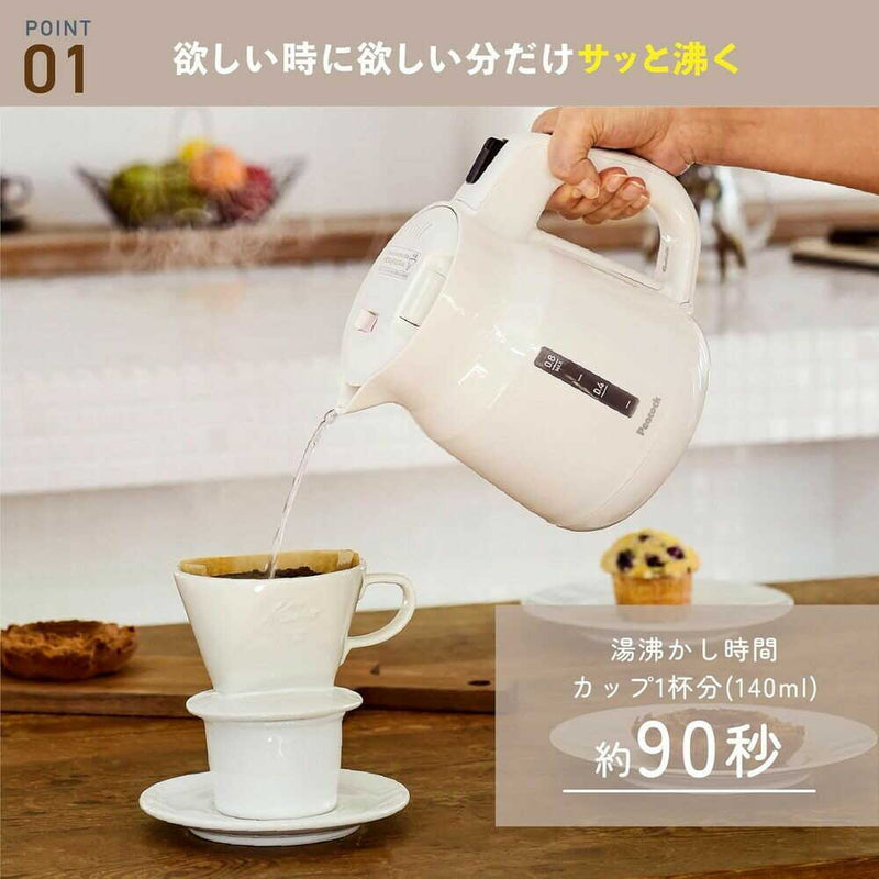 ピーコック 電気ケトル 0.8L WGK-08W
