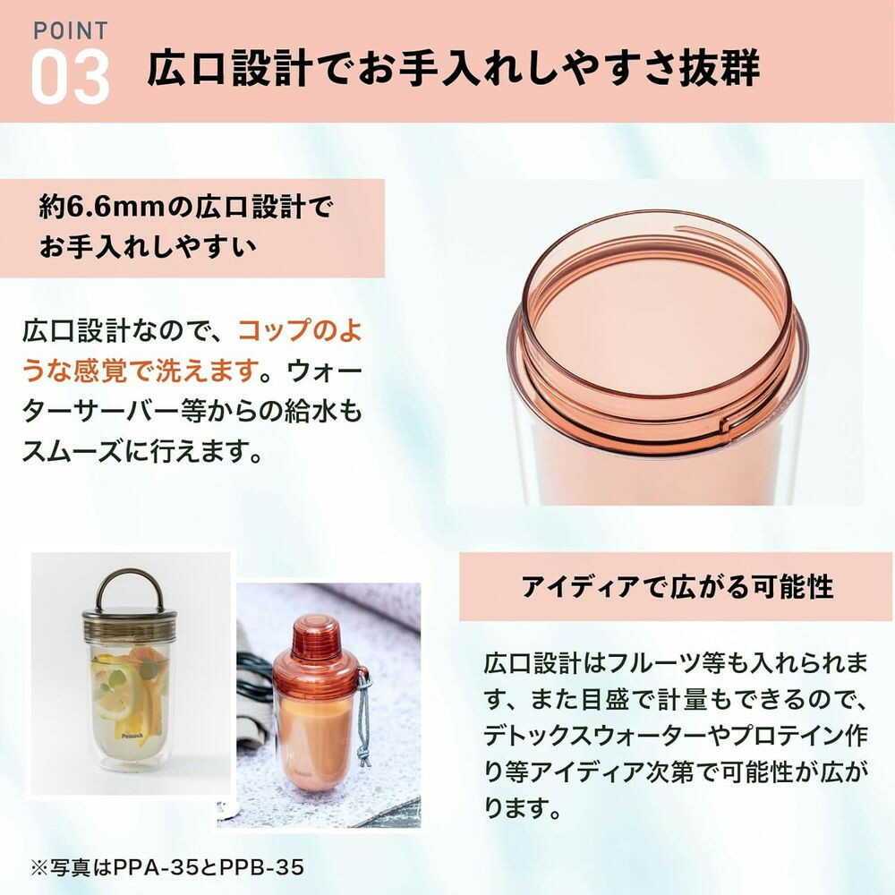 ピーコック クリアボトル（ダブルウォール）スクリュータイプ PPA-50XR 1個