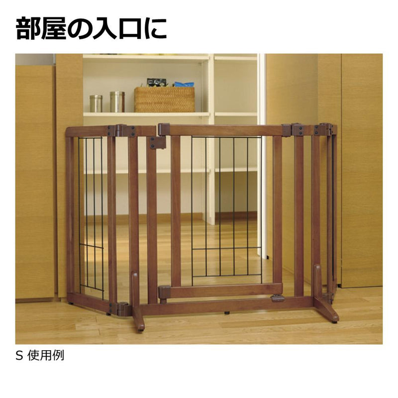 ペット用 木製おくだけドア付ゲート M ブラウン メーカー直送▼返品・キャンセル不可【他商品との同時購入不可】