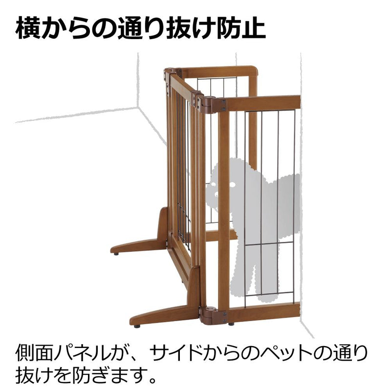 ペット用 木製おくだけドア付ゲート M ブラウン メーカー直送▼返品・キャンセル不可【他商品との同時購入不可】