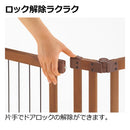 ペット用 木製おくだけドア付ゲート L ブラウン メーカー直送▼返品・キャンセル不可【他商品との同時購入不可】