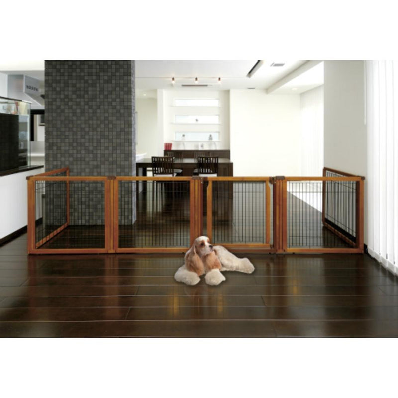 ペット用 木製3WAYサークル 6面90H ブラウン メーカー直送▼返品・キャンセル不可【他商品との同時購入不可】