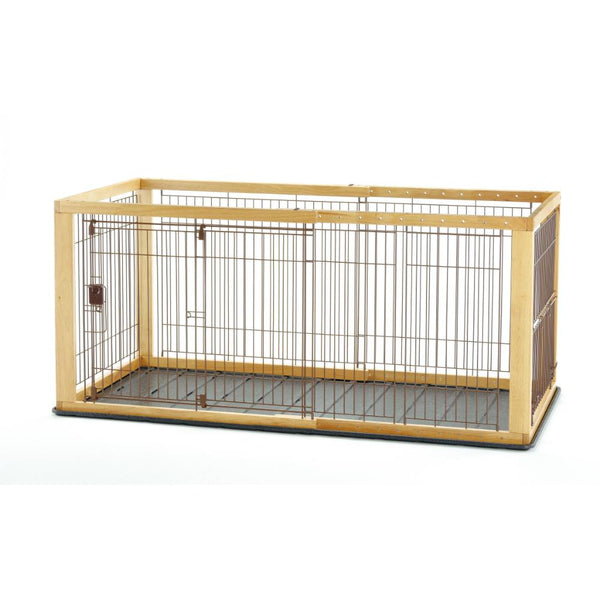 木製スライドペットサークル ワイド ナチュラル メーカー直送▼返品・キャンセル不可【他商品との同時購入不可】