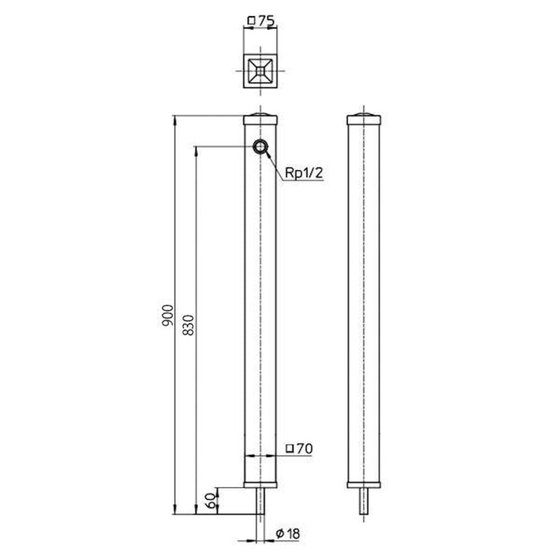 PC水栓柱 御影 T8010-70X900-MI メーカー直送 ▼返品・キャンセル不可【他商品との同時購入不可】