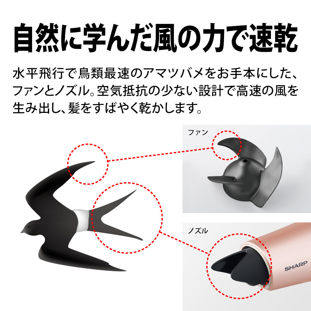 ドライヤー シャープ IB-NP9 P ピンク系 キャメルピンク 美髪 速乾
