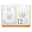 シヤチハタ 月齢おててカードキット もりのおさんぽ柄 インディゴ 1個