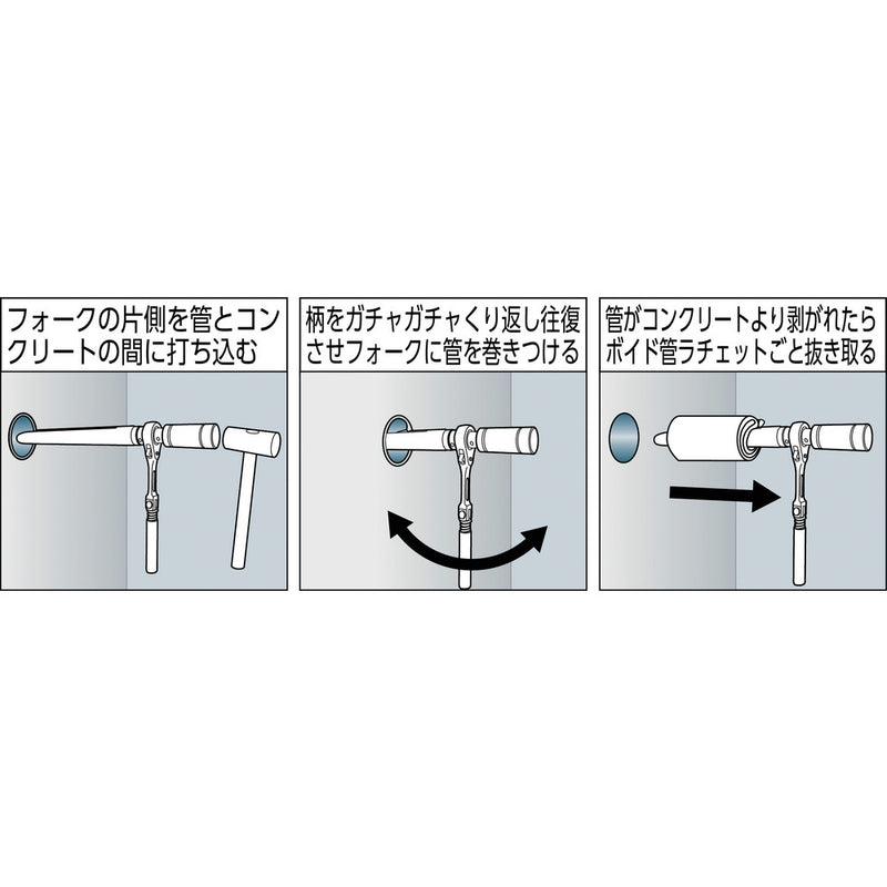 ＴＯＰ　ボイド管ラチェット　３００ｍｍ メーカー直送 ▼返品・キャンセル不可【他商品との同時購入不可】