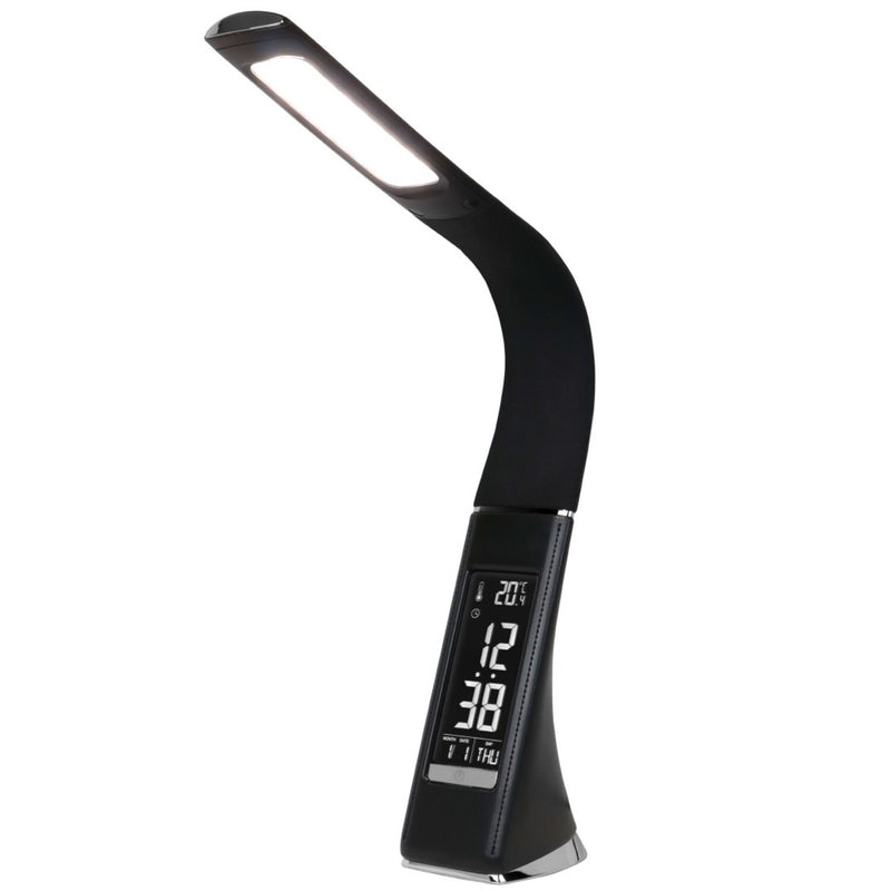 Zepir LED stand light with digital display function (temperature, time, calendar), black DLS-H2008-BK 1 unit