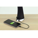 ゼピール 充電式LEDスタンドライト 時計・カレンダー・アラーム機能付き ブラック DJS-H2020-BK 1台