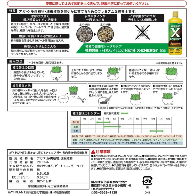 住友化学園芸 マイプランツ健やかに育てるソイルアガベ用 ２Ｌ