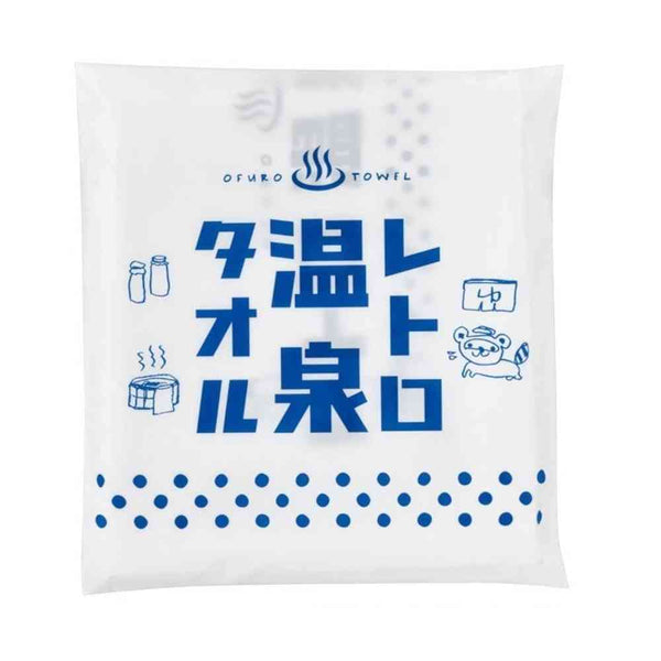 日繊商工 レトロ温泉タオル ブルー 1枚