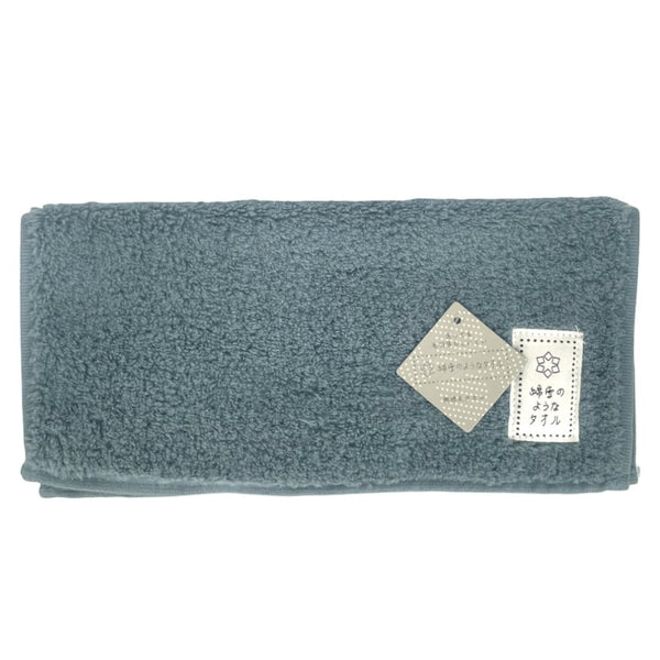 日繊商工 綿雪のようなタオル ベルベットカラー タオルチーフ ブルー 1枚