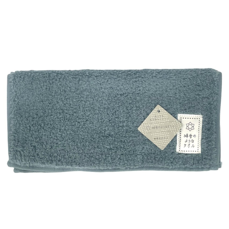 日繊商工 綿雪のようなタオル ベルベットカラー タオルチーフ ブルー 1枚