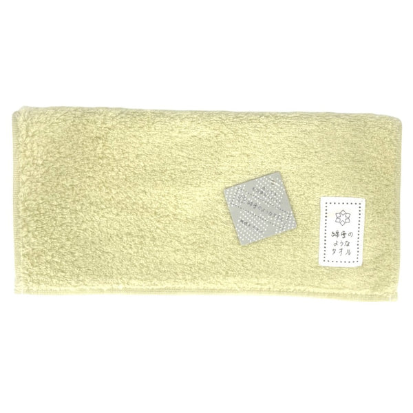 日繊商工 綿雪のようなタオル ベルベットカラー タオルチーフ イエロー 1枚