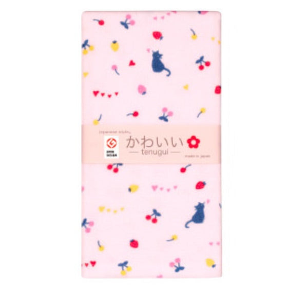 日繊商工 ジャパニーズスタイル フルーツとねこ てぬぐい 1枚