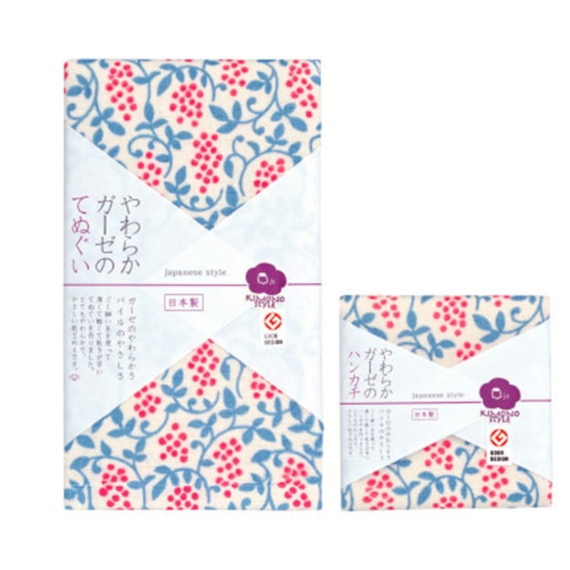 日繊商工 ジャパニーズスタイル 実と唐草 ハンカチ 1枚