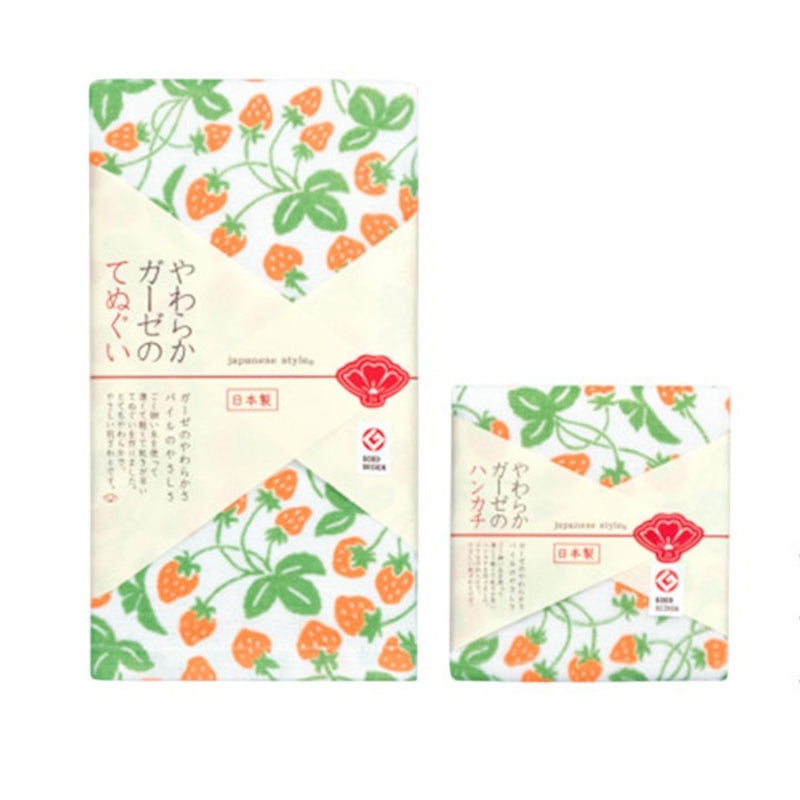 日繊商工 ジャパニーズスタイル いちご畑 ハンカチ 1枚