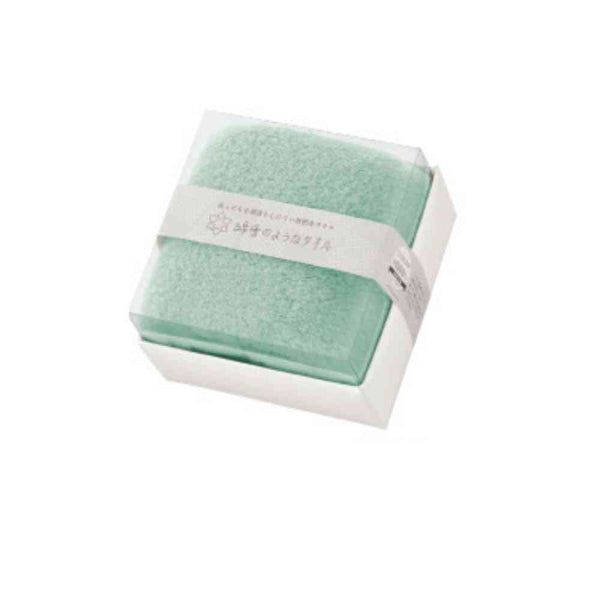 日繊商工 綿雪キューブ フェイスタオル ブルーグリーン 1枚