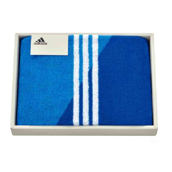 日繊商工 adidas コレクト フェイスタオル ブルー 箱入り 1枚