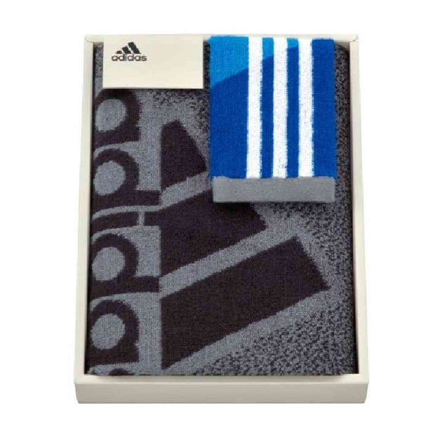 日繊商工 adidas コレクト スポーツタオル×タオルチーフセット 箱入り スポーツタオル1枚・タオルチーフ1枚