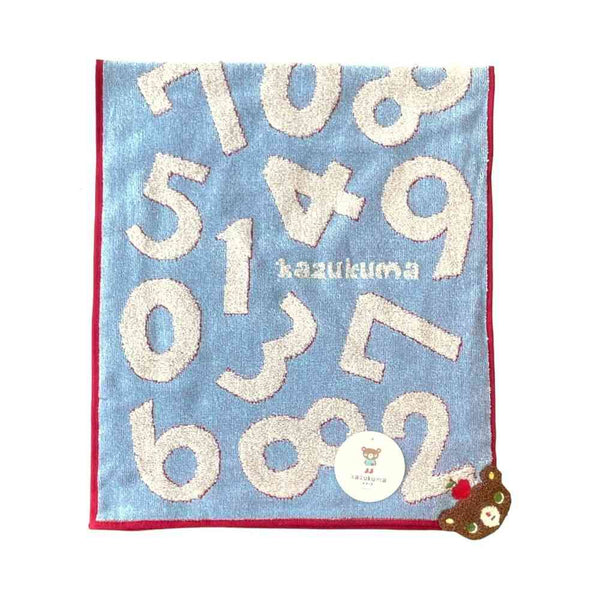 日繊商工 かずくま ワッペン ウォッシュタオル ブルー 1枚