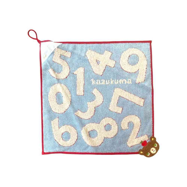 日繊商工 かずくま ワッペン ループ付ウォッシュタオル ブルー 1枚